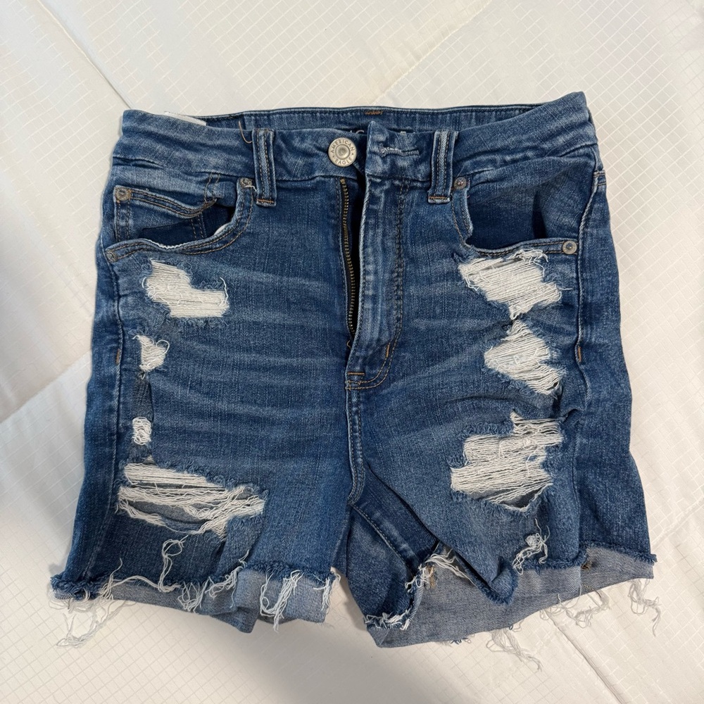 American Eagle Curvy Distressed Jean Shorts